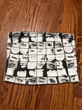 Edikted Black and White Photo Grid Tube Top